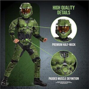 Halo NWT Boys' M (8) Master Chief Costume Halloween Outfit With Mask